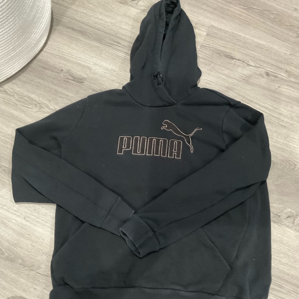 PUMA Black Logo Hoodie for Men